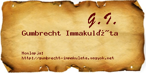 Gumbrecht Immakuláta névjegykártya